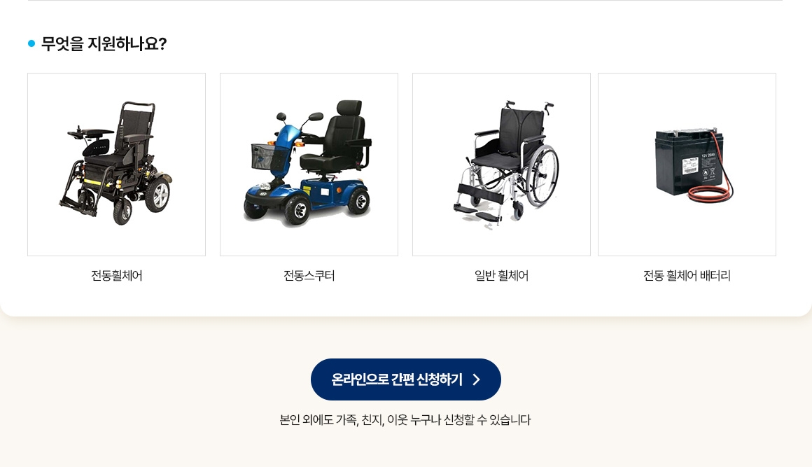 지원 품목과 온라인 신청 안내